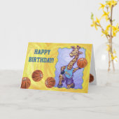 Basketball Giraffe Happy Birthday Card Karte (Gelbe Blume)