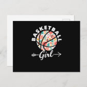 Basketball girl ball player fan team postkarte (Vorne/Hinten)