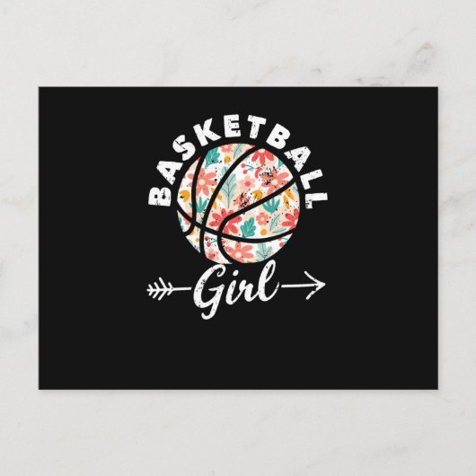 Basketball girl ball player fan team postkarte (Vorderseite)