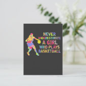 Basketball Girl Colorful Athlete Postkarte (Stehend Vorderseite)