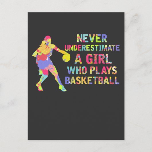 Basketball Girl Colorful Athlete Postkarte (Vorderseite)