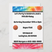 Basketball Girl Custom Krawatte Dye Rainbow Birthd Einladung (Rückseite)