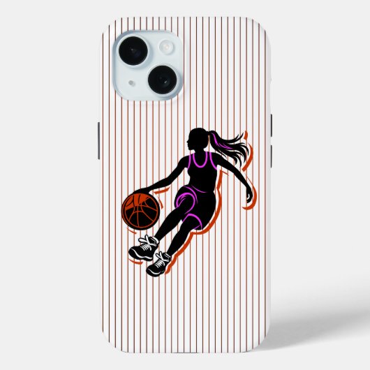 Basketball Girl Dribbling IPhone 15 Fall Case-Mate iPhone Hülle (Rückseite)