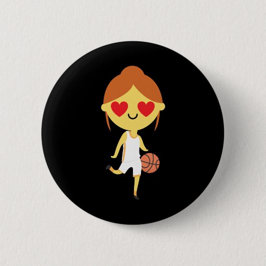 Basketball Girl Emoji Button (Vorderseite)