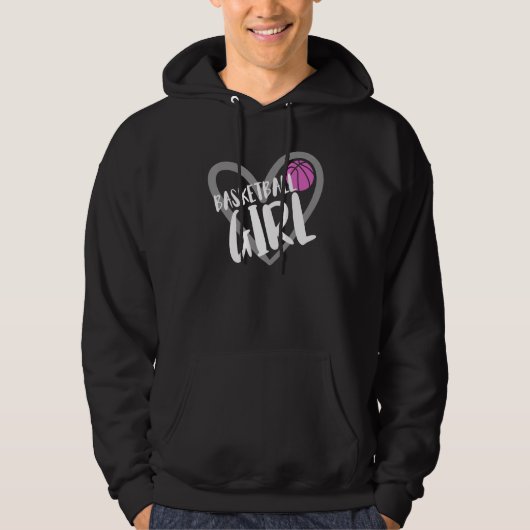 Basketball Girl Heart Hoodie (Vorderseite)