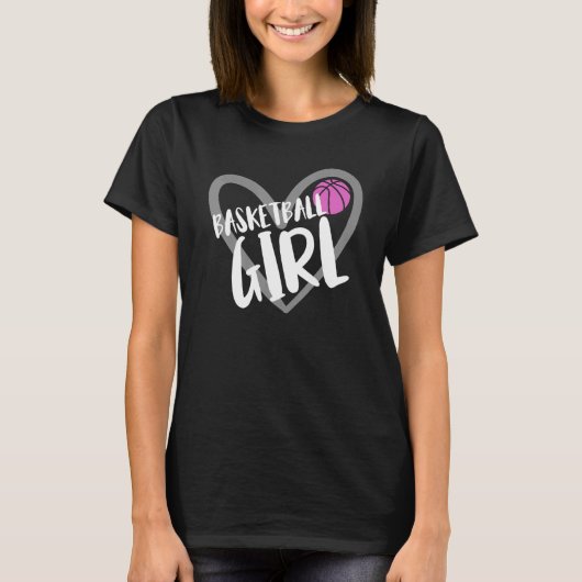 Basketball Girl Heart T-Shirt (Vorderseite)