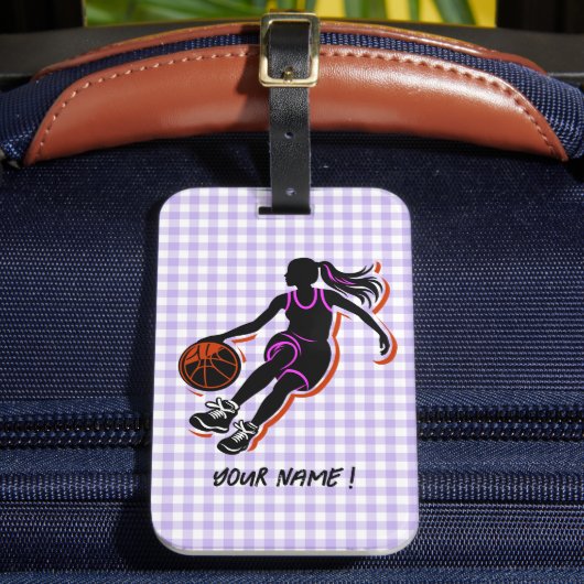 Basketball Girl Personalisierter Gepäckträger Gepäckanhänger (Vorderseite Insitu 2)