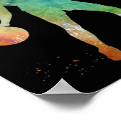 Basketball Girl Playing Poster (Ecke)