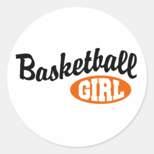 Basketball Girl Runder Aufkleber