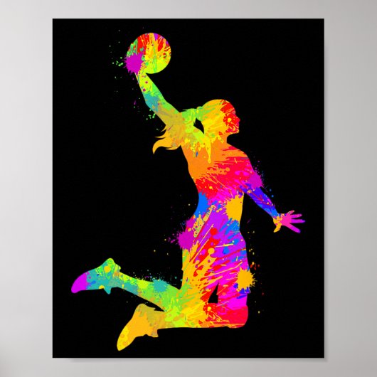 Basketball Girl Women Girl Poster (Vorne)
