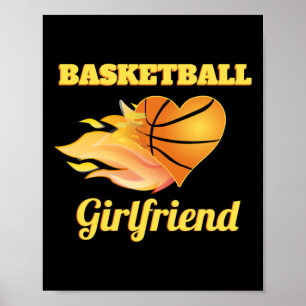 Basketball Girlfriend Fiery Heart Basketball Gesch Poster