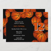 Basketball-Girls Jungs Geburtstagsparty Einladung (Vorne/Hinten)