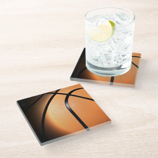 Basketball Glasuntersetzer (Schrägansicht)