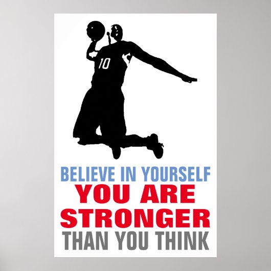 Basketball glaubt an sich selbst Motivierend Kunst Poster (Vorne)