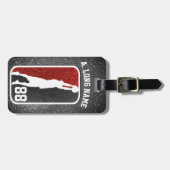 Basketball Glitzer Basketball-Player in Rot und Sc Gepäckanhänger (Vorderseite horizontal)