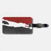 Basketball Glitzer Basketball-Player in Rot und Sc Gepäckanhänger (Rückseite horizontal)