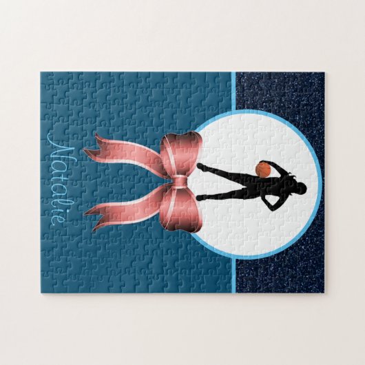 Basketball-Glitzer und Bow-Puzzle Puzzle (Horizontal)