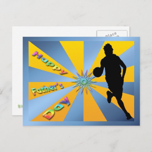 Basketball - Glückliche Postkarte des Vaters (Vorne/Hinten)