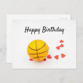 Basketball Glückwunsch Geburtstag mit Liebe des ro Postkarte (Vorne/Hinten)