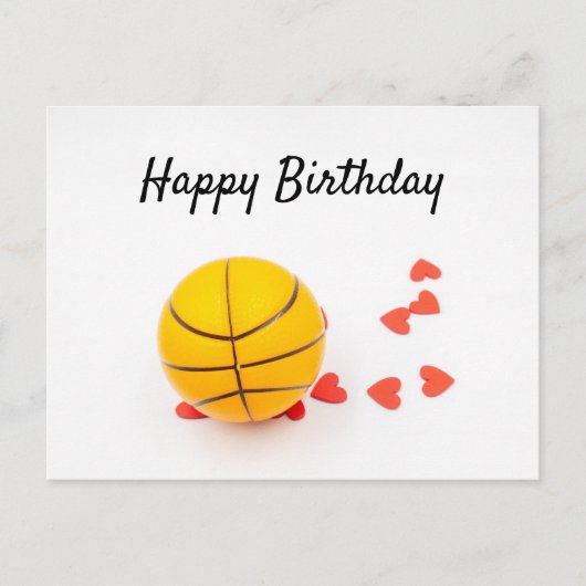 Basketball Glückwunsch Geburtstag mit Liebe des ro Postkarte (Vorderseite)