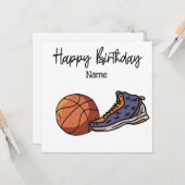Basketball Glückwunsch Geburtstag zum Spieler mit  Karte (Vorderseite/Rückseite Beispiel)