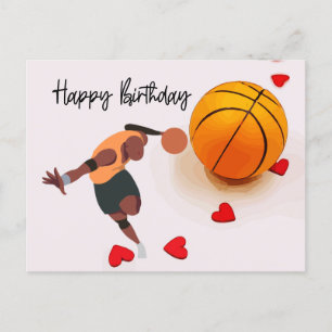 Basketball Glückwunsch Geburtstag zum Spieler mit  Postkarte