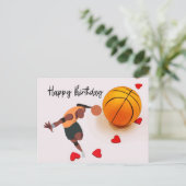 Basketball Glückwunsch Geburtstag zum Spieler mit Postkarte (Stehend Vorderseite)