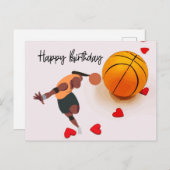 Basketball Glückwunsch Geburtstag zum Spieler mit Postkarte (Vorne/Hinten)