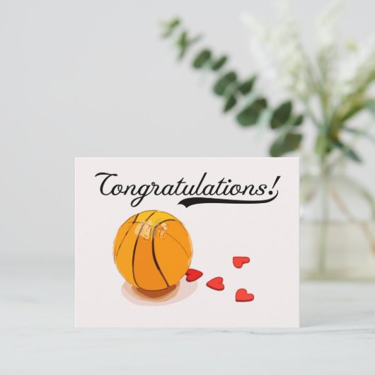 Basketball Glückwunsch Postkarte (Stehend Vorderseite)