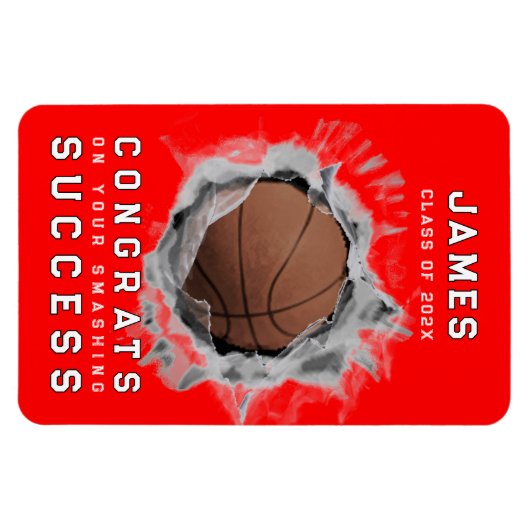 Basketball Glückwunschs Magnet (Horizontal)