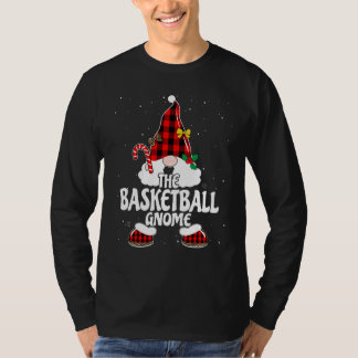 Basketball-Gnom Buffalo-Karo-passende Familien-Wei T-Shirt