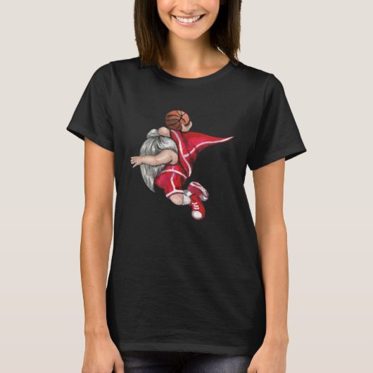Basketball Gnome Buffalo Plaid Matching Family Chr T-Shirt (Vorderseite)