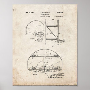 Basketball Goal Patent - Altes Aussehen Poster