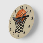 basketball going into hoop clock runde wanduhr (Winkel)