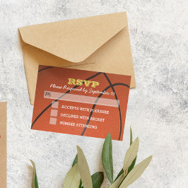 Basketball Gold Bar Mitzvah RSVP-Karte RSVP Karte