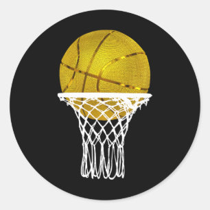 Basketball Gold Bball Trophäe Sport Lover Geschenk Runder Aufkleber
