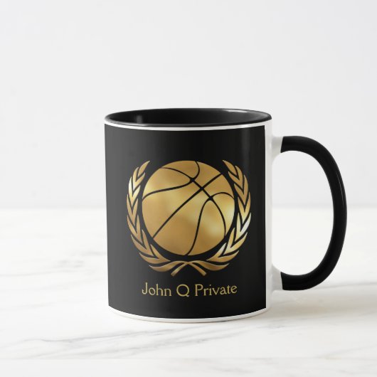 Basketball Gold Custom Tasse (Rechts)