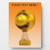 Basketball Gold Trophäe Fotoplatte (Vorderseite)