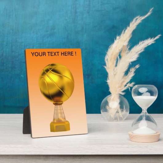 Basketball Gold Trophäe Fotoplatte (Seite)
