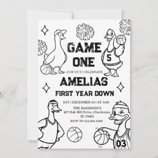 Basketball Goose 1st Birthday American Sports Einladung