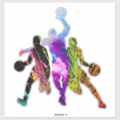 Basketball-Graffiti-Silhouette Aufkleber (Blatt)
