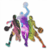 Basketball-Graffiti-Silhouette Aufkleber (Vorderseite)