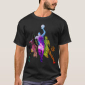Basketball-Graffiti-Silhouette T-Shirt (Vorderseite)