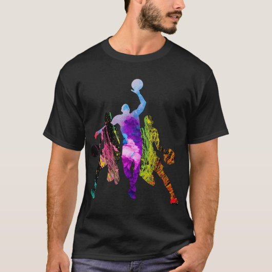 Basketball-Graffiti-Silhouette T-Shirt (Vorderseite)