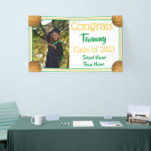 Basketball Green & Gold Ein Foto Abschluss Banner (Messeveranstaltung)