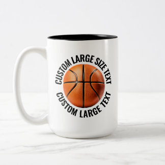 Basketball & Große Schrift SCHWARZ 425g Custom Zweifarbige Tasse