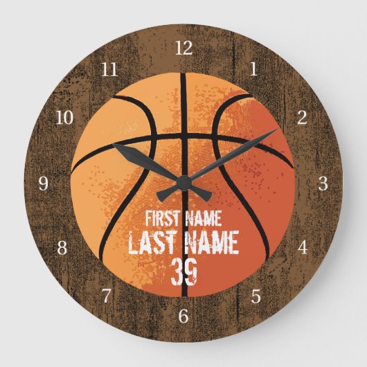 Basketball Große Wanduhr (Vorderseite)
