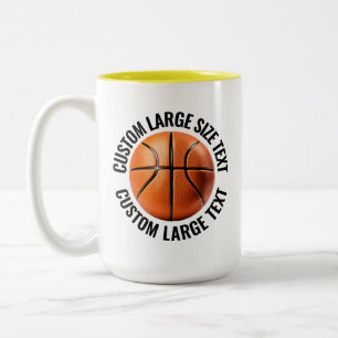 Basketball & Großtext GELB 425g Custom Zweifarbige Tasse