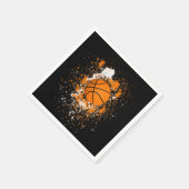 Basketball Grunge Paint Spritzer Orange Black Serviette (Ecke)
