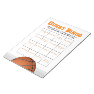 Basketball Guest Bingo Baby Showroom Notizblock